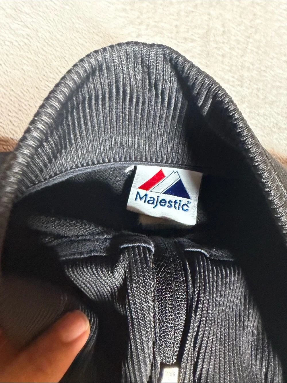 Majestic Black Hooded Jacket with Logo